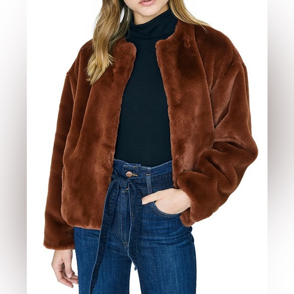 Anthropologie A+ Sanctuary starry night faux fur jacket NWT size 1X - Picture 1 of 12